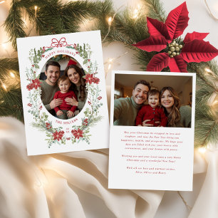 Elegant Classic Winter Greenery  Holiday Card