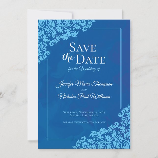 Elegant Classic With Floral Ornaments for Wedding  Invitation (Front)