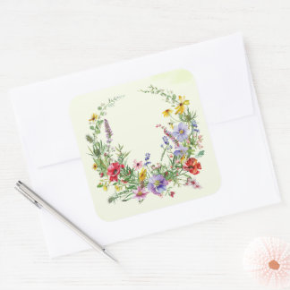 Elegant Classic Wreath Package Stickers in Vintage