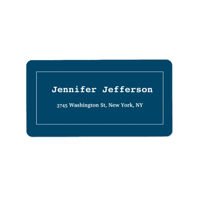 Elegant Classical Plain Professional Ocean Blue Label (Front)
