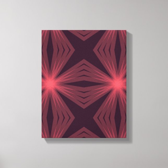 Elegant classical retro style geometric flower art canvas print (Front)