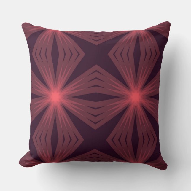 Elegant classical retro style geometric flower art cushion (Front)