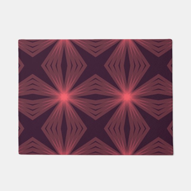 Elegant classical retro style geometric flower art doormat (Front)