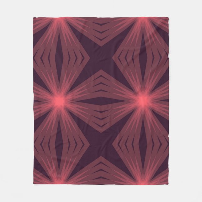 Elegant classical retro style geometric flower art fleece blanket (Front)