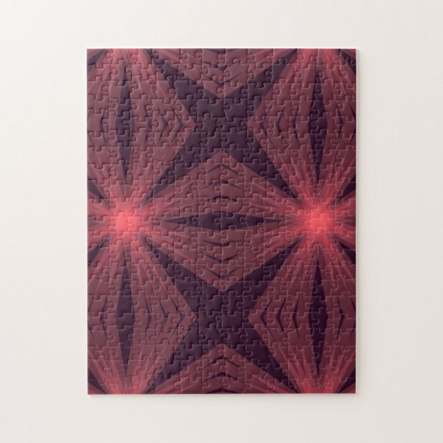 Elegant classical retro style geometric flower art jigsaw puzzle (Vertical)