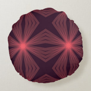 Elegant classical retro style geometric flower art round cushion