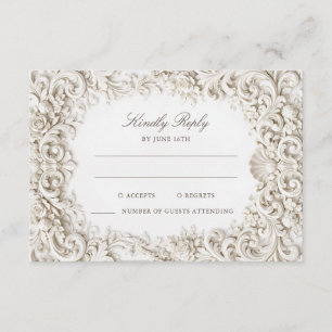 Elegant Classy Baroque Frame RSVP Enclosure Card