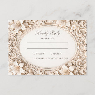 Elegant Classy Baroque Frame RSVP Enclosure Card