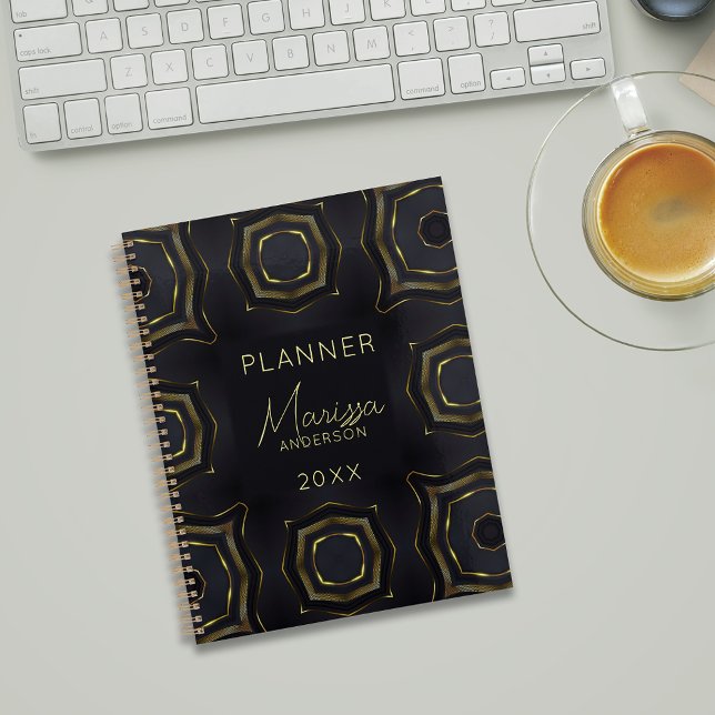 Elegant Classy Black and Gold Geometric Functional Planner (Creator Uploaded)