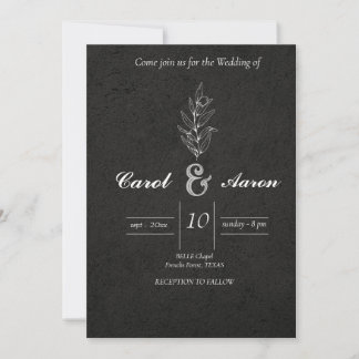 ELEGANT CLASSY BLACK AND WHITE WEDDING INVITATION