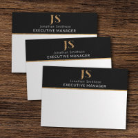 Elegant Classy Black & Gold Personalised Monogram