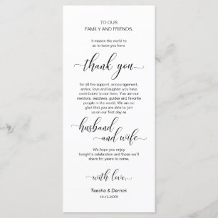 Elegant Classy Black, Place Setting Thank You Card