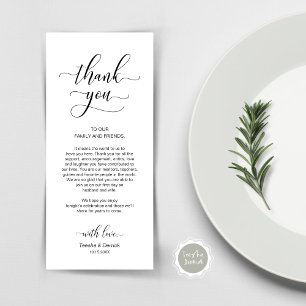 Elegant Classy Black, Place Setting Thank You Card