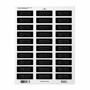 Elegant Classy Black Return Address 