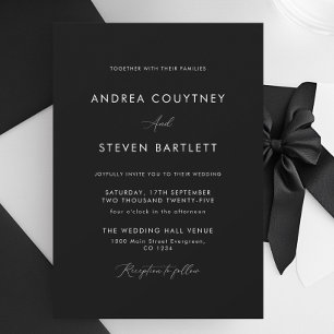 Elegant Classy Black Wedding Invitation