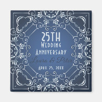 Elegant Classy Blue and Silver Wedding Anniversary