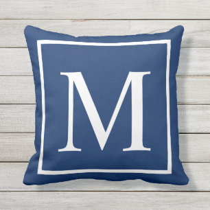 Elegant Classy Blue Customise monogram Cushion