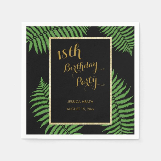 Elegant Classy Bracken 18th Birthday Napkin (Front)