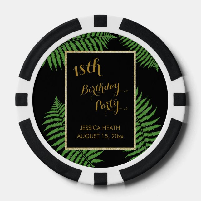 Elegant Classy Bracken 18th Birthday Poker Chips (Front)