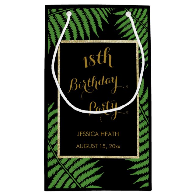 Elegant Classy Bracken 18th Birthday Small Gift Bag (Back)