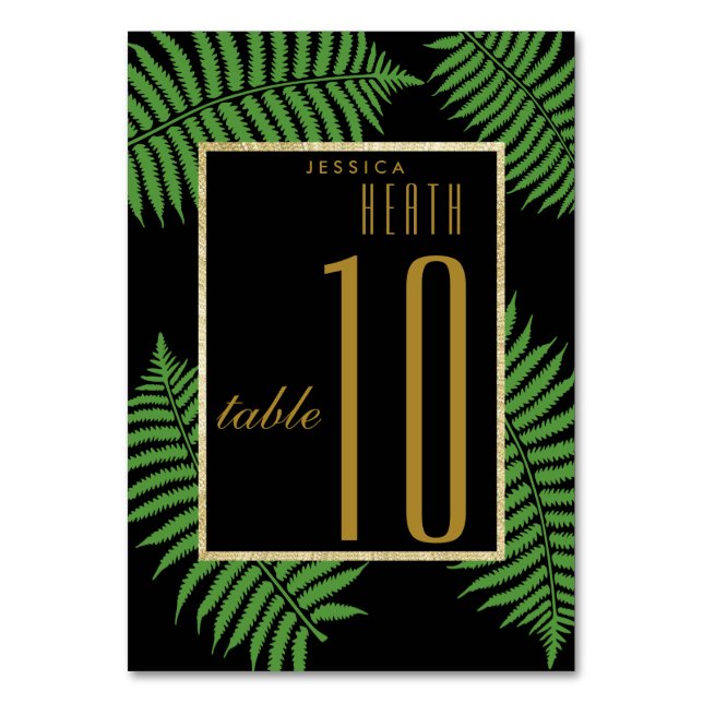Elegant Classy Bracken Birthday Table Number (Front)