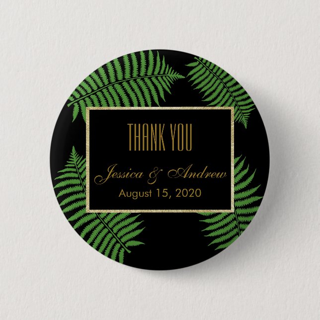 Elegant Classy Bracken Wedding 6 Cm Round Badge (Front)
