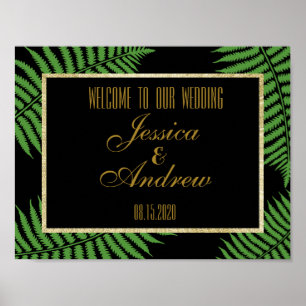 Elegant Classy Bracken Wedding Welcome Poster