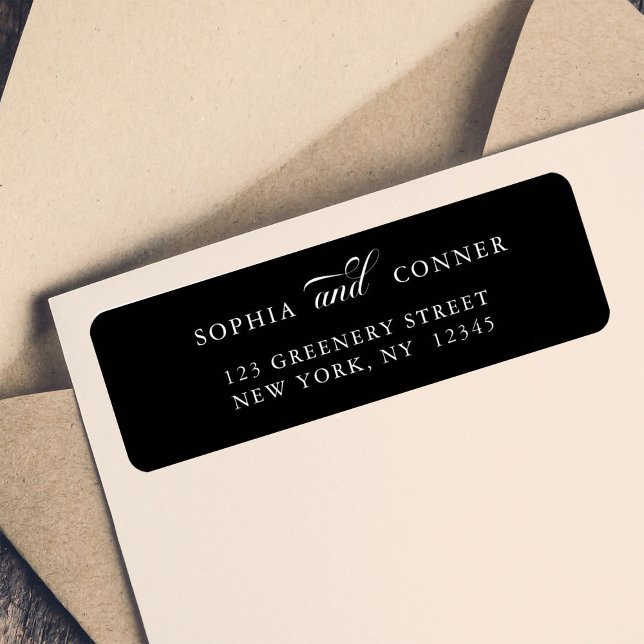 Elegant Classy Calligraphy Return Address Black (Creator Uploaded)