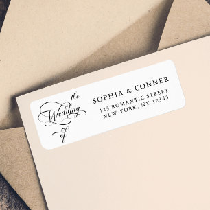 Elegant Classy Calligraphy Wedding Return Address