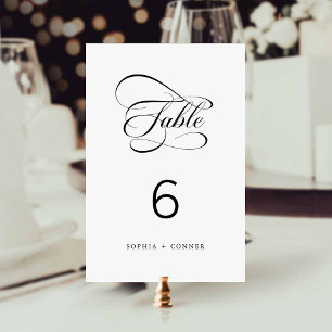 Elegant Classy Calligraphy Wedding Table Number