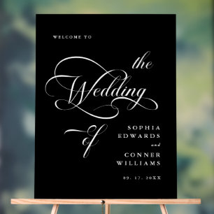 Elegant Classy Calligraphy Wedding Welcome Frosted Acrylic Sign
