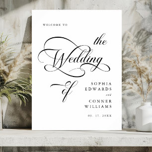 Elegant Classy Calligraphy Wedding Welcome Sign