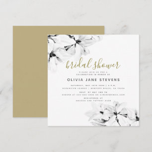 Elegant Classy Chic Floral Magnolias Bridal Shower Invitation