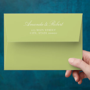 Elegant Classy Citrus Green Wedding Return Address Envelope