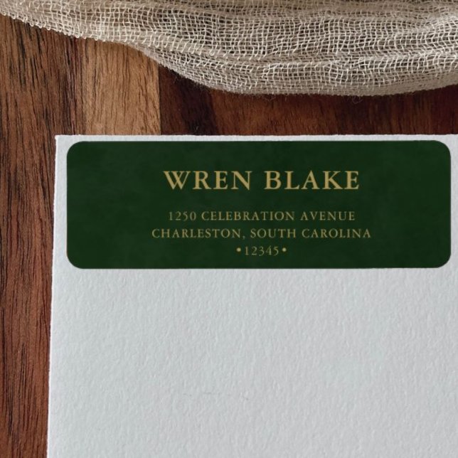 Elegant Classy Dark Green Leather Return Address  (Creator Uploaded)