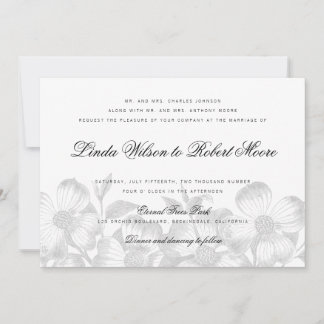 Elegant Classy Dogwood Flower Wedding Invitation