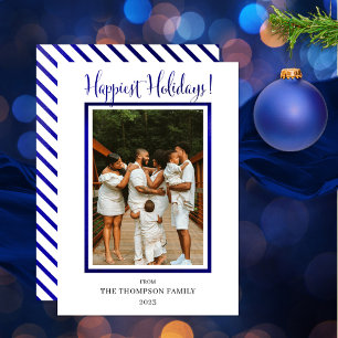 Elegant Classy Faux Foil Photo Happiest Holidays Holiday Card