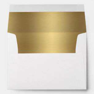 Elegant Classy Faux Metallic Gold Inside Envelope