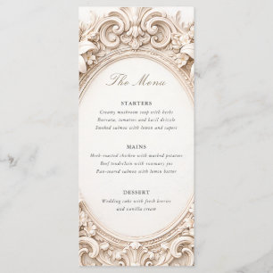 Elegant Classy Floral Baroque Frame Wedding Menu