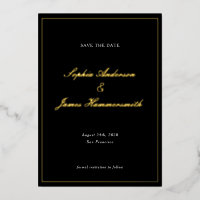 Elegant Classy Formal Black Frame Script Wedding