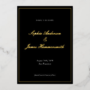 Elegant Classy Formal Black Frame Script Wedding