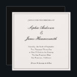 Elegant Classy Formal Black Frame Script Wedding  Invitation<br><div class="desc">Elegant,  formal and classy square wedding invitation template with calligraphy script typography for the couple's names,  cream white background,  an elegant frame on the front and a black backer. Customise it with your own wedding information.</div>