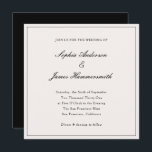 Elegant Classy Formal Black Frame Script Wedding  Invitation<br><div class="desc">Elegant,  formal and classy square wedding invitation template with calligraphy script typography for the couple's names,  cream white background,  an elegant frame on the front and a black backer. Customise it with your own wedding information.</div>