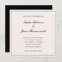 Elegant Classy Formal Black Frame Script Wedding 