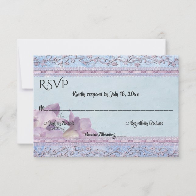 Elegant Classy Glamourous Classic Formal Wedding RSVP Card (Front)
