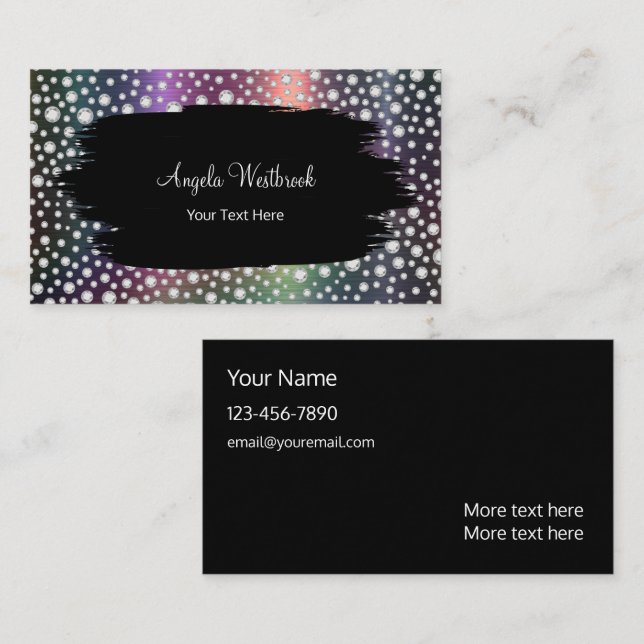 Elegant Classy Glitzy Bling Business Cards (Front/Back)