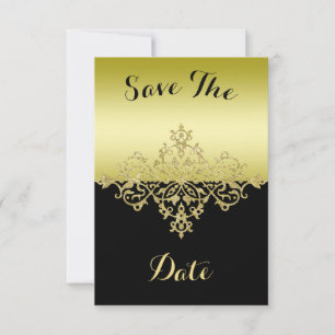 Elegant, Classy Gold & Black Save The date