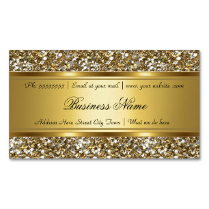 Elegant Classy Gold Faux Glitter Look Business Magnetic Business Card