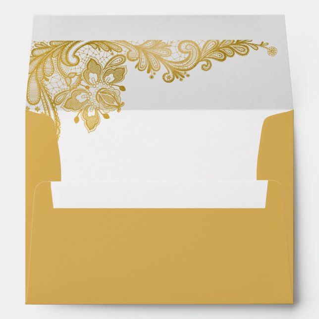 Elegant Classy Gold Lace for 5 x 7 Card Envelope (Back (Bottom))