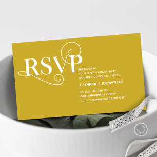 Elegant Classy, Gold Script, RSVP respond Enclosure Card